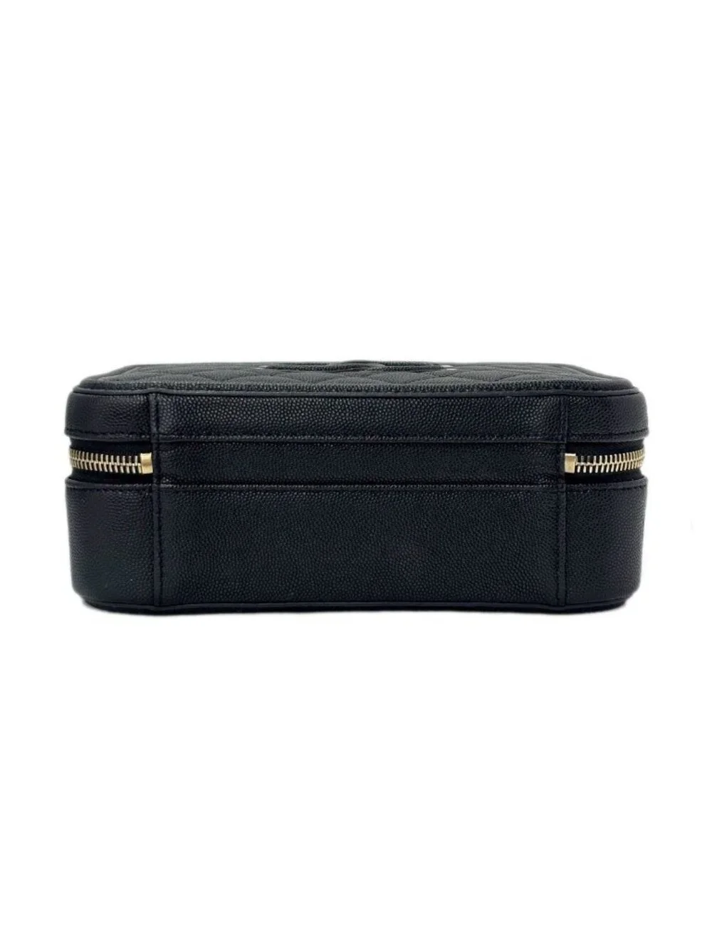 Chanel Bag CC Filigree Vanity Case 2-Way Chain Shoulder Black Champagne Gold